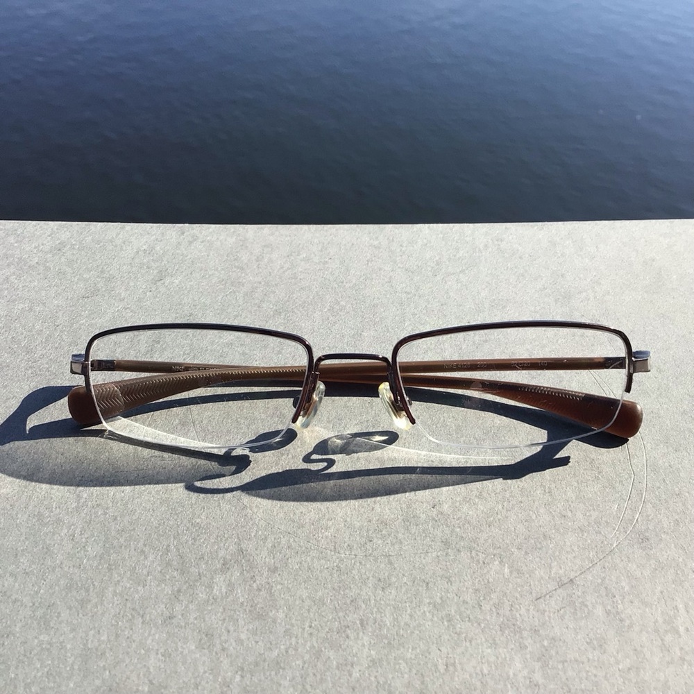 Nike With Flexon 4126 200 Half Rim Eyeglasses in Cocoa Brown